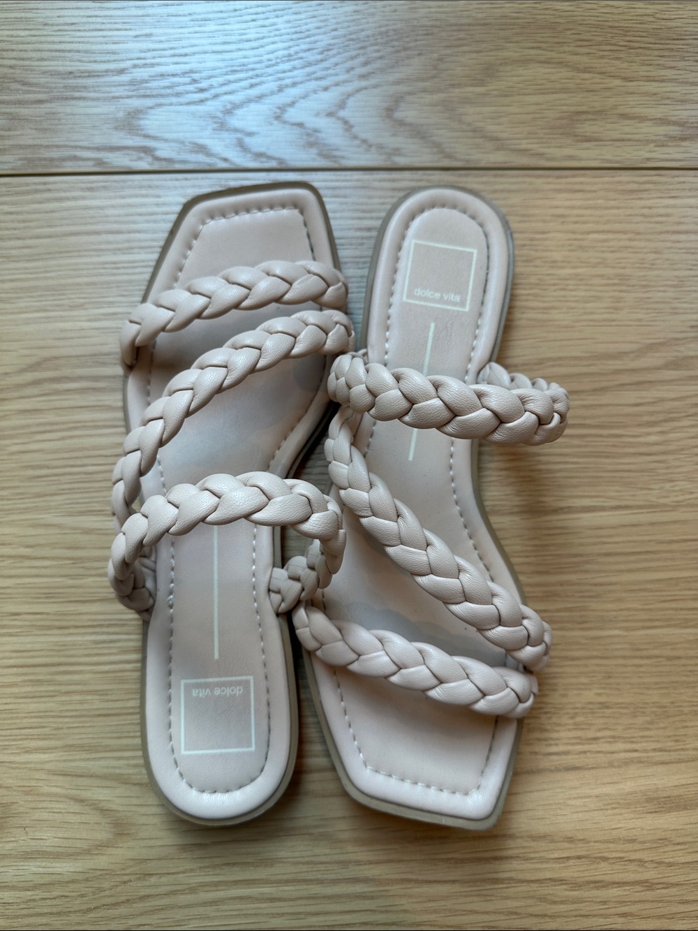 Dolce Vita Women's Braided Strap Slide Sandals - Nude Pink